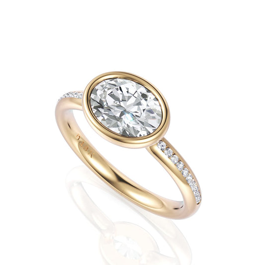 Amal Oval Cut Diamond Engagement Ring - Davidson JewelsDiamond Engagement Ring18k yellowOval