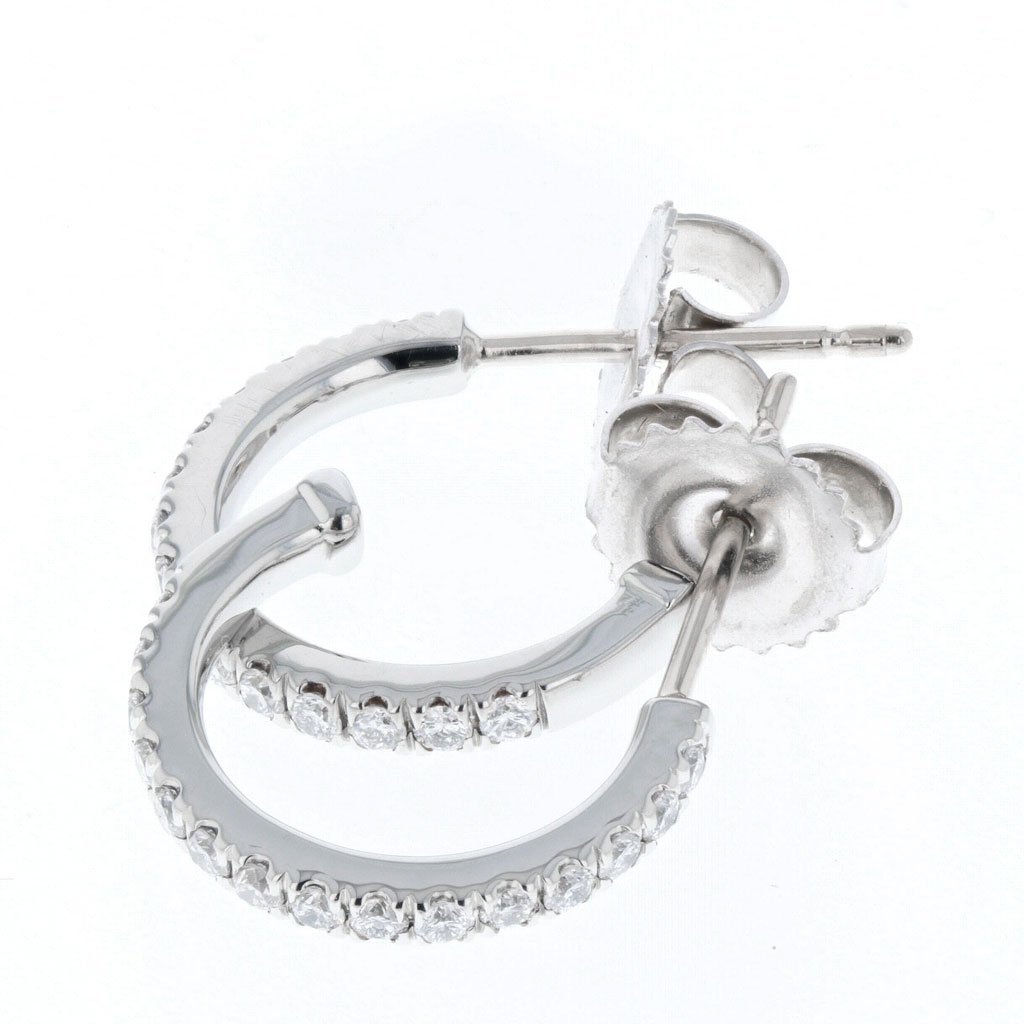 DavidsonJewels | Small 18k White Gold Diamond Hoops - Davidson JewelsEarrings