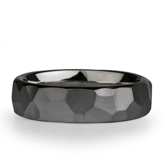 Faceted Tantalum Wedding Band - Davidson JewelsWedding Band7Tantalum & White Gold