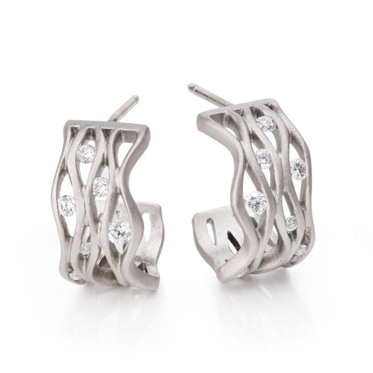 Lake White Gold Diamond Earrings - Davidson JewelsEarrings