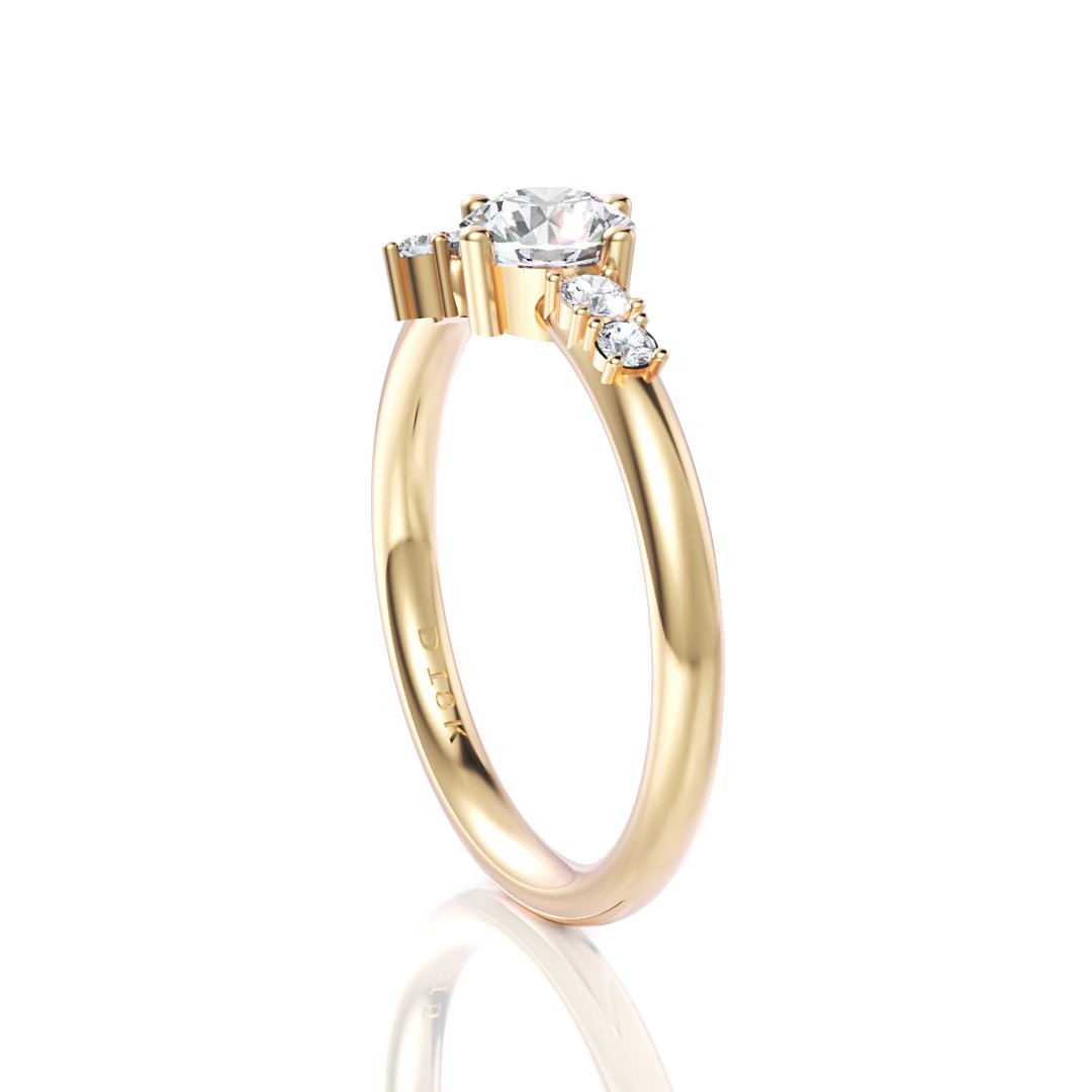 Lana Random Cluster Diamond Engagement Ring - Davidson JewelsDiamond Engagement Ring18k yellowRound