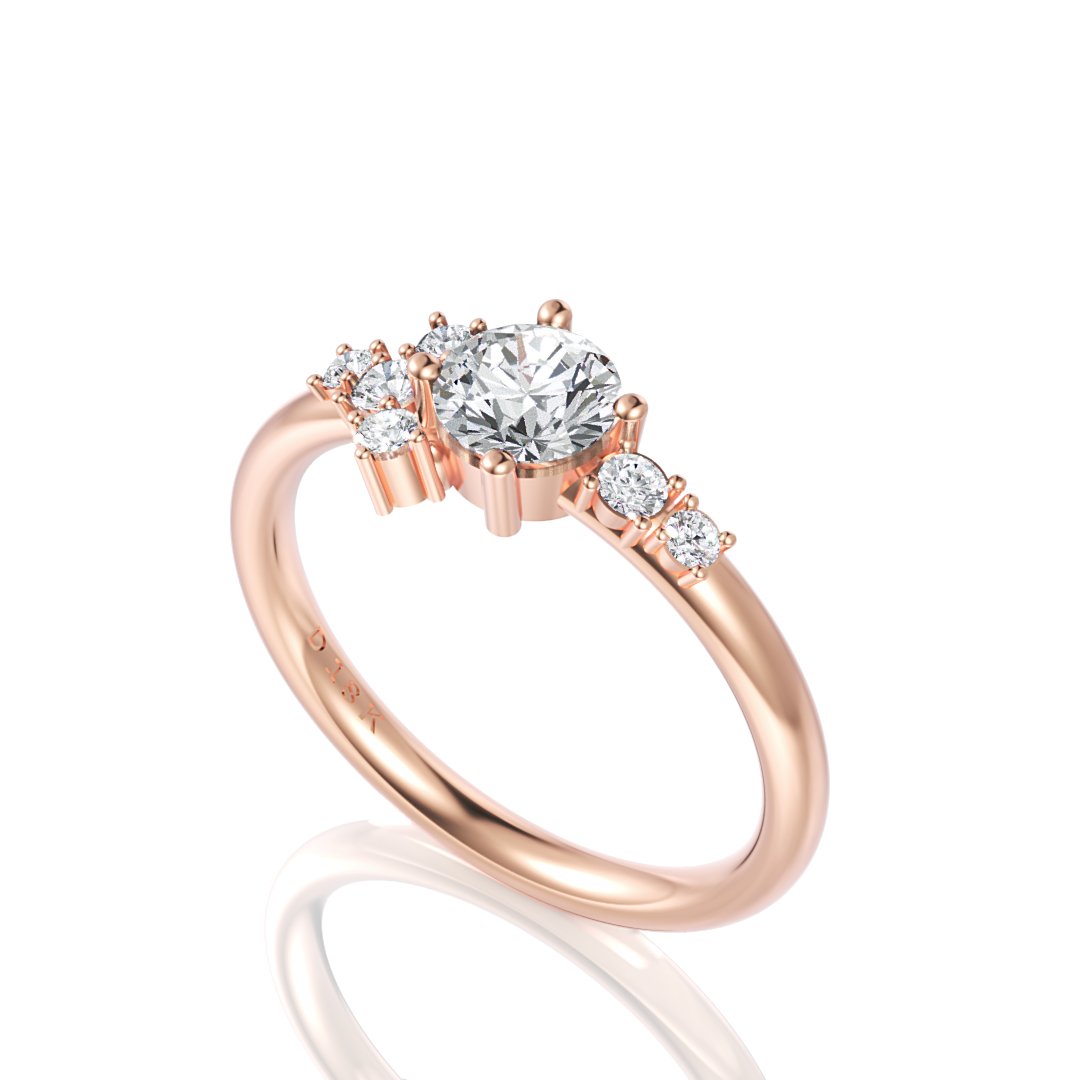Lana Random Cluster Diamond Engagement Ring - Davidson JewelsDiamond Engagement Ring18k yellowRound