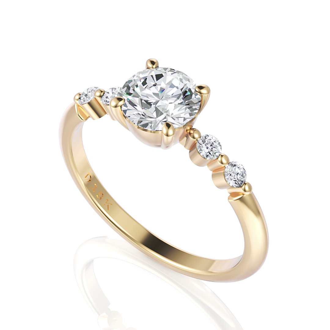 Solitaire Diamond Engagement Ring - Kathleen - Davidson JewelsDiamond Engagement Ring18k yellowRound