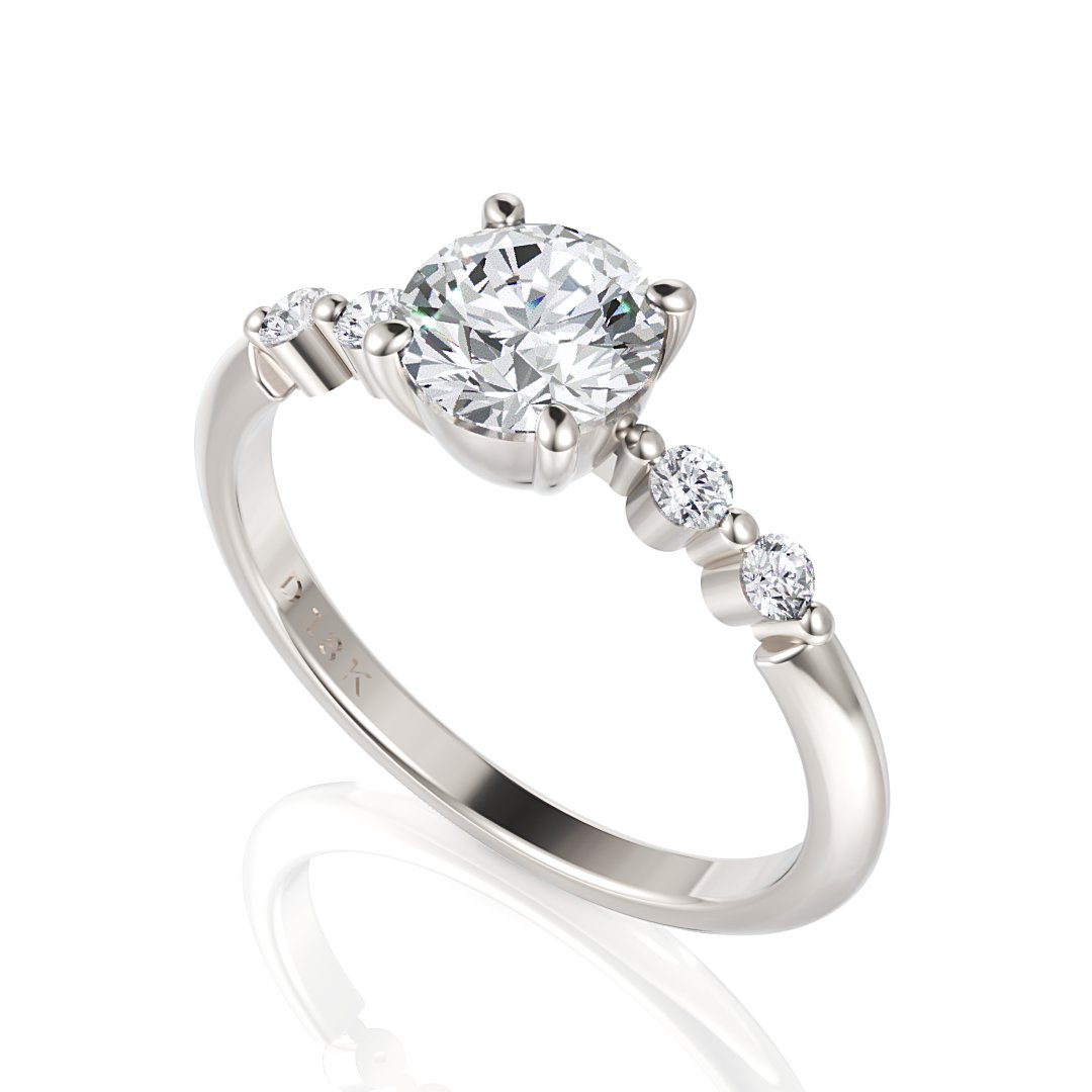 Solitaire Diamond Engagement Ring - Kathleen - Davidson JewelsDiamond Engagement Ring18k yellowRound