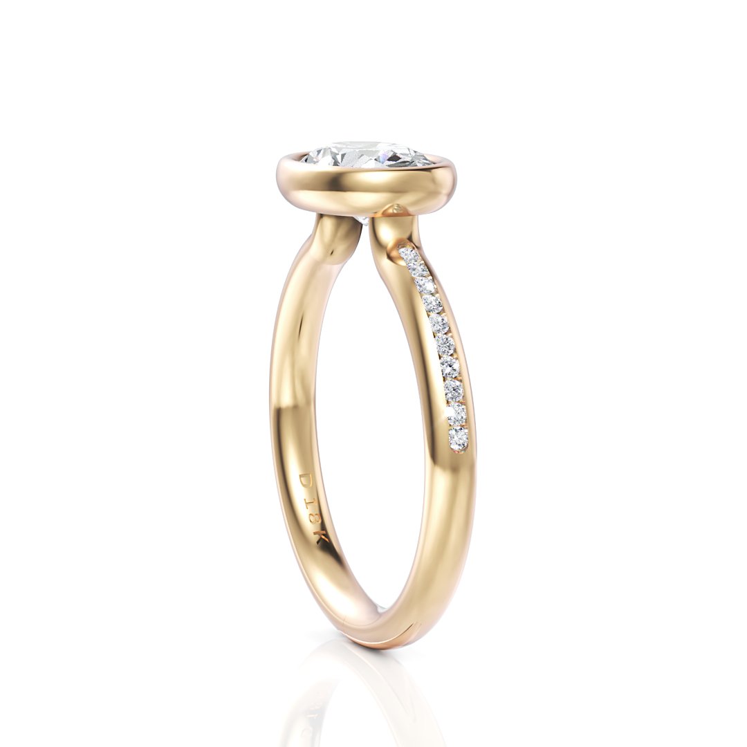 Amal Oval Cut Diamond Engagement Ring - Davidson JewelsDiamond Engagement Ring18k yellowOval