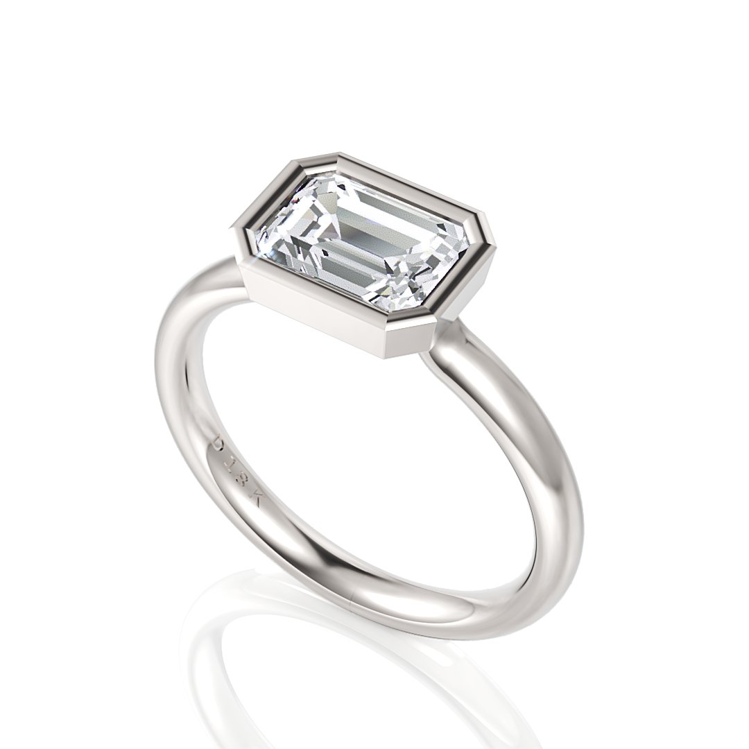 Ari Diamond Engagement Ring: Modern Elegance from Our Calgary Studio - Davidson JewelsDiamond Engagement Ring18k yellowEmerald