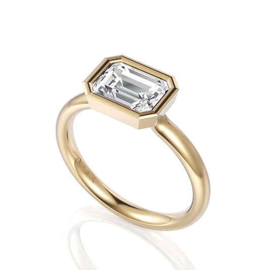 Ari Diamond Engagement Ring: Modern Elegance from Our Calgary Studio - Davidson JewelsDiamond Engagement Ring18k yellowEmerald