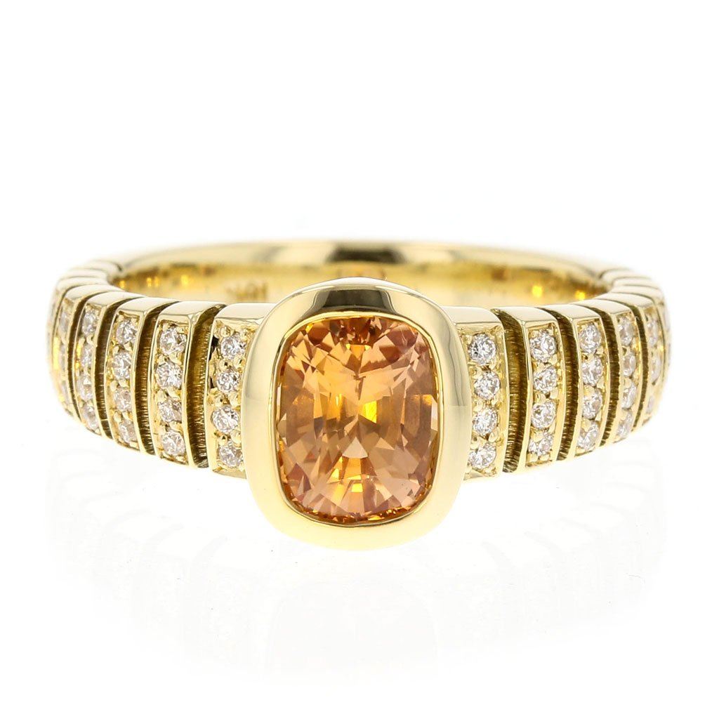 Blake - Orange Sapphire and Diamond Ring - Davidson JewelsUnique Colored Gemstones6.5