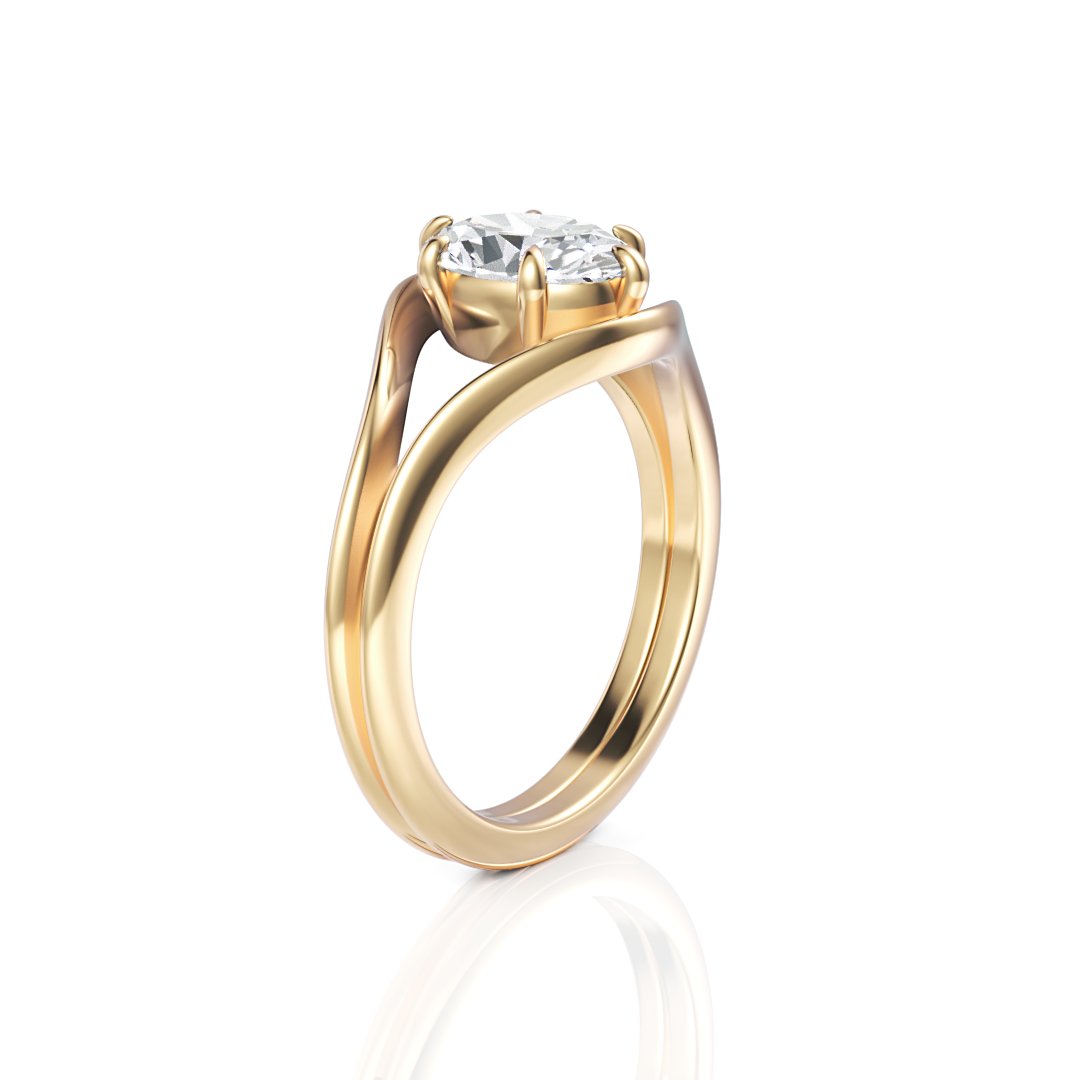 Brooklyn Oval Cut Diamond Ring - Davidson JewelsDiamond Engagement Ring18k yellowOval