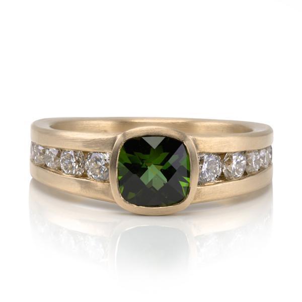 Drew - Deep Green Tourmaline Ring - Davidson JewelsUnique Colored Gemstones6.5