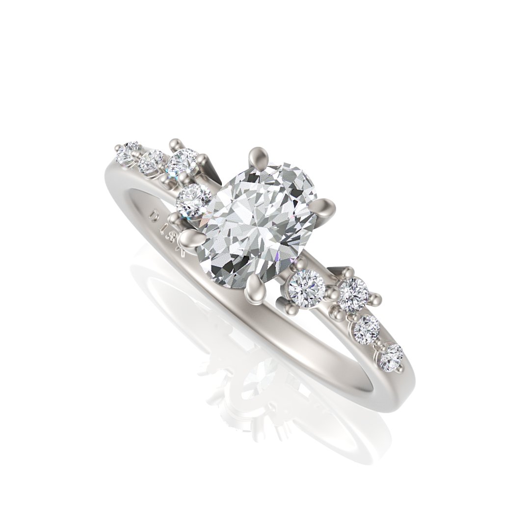 Ella Engagement Ring - Davidson JewelsDiamond Engagement RingOval18k white