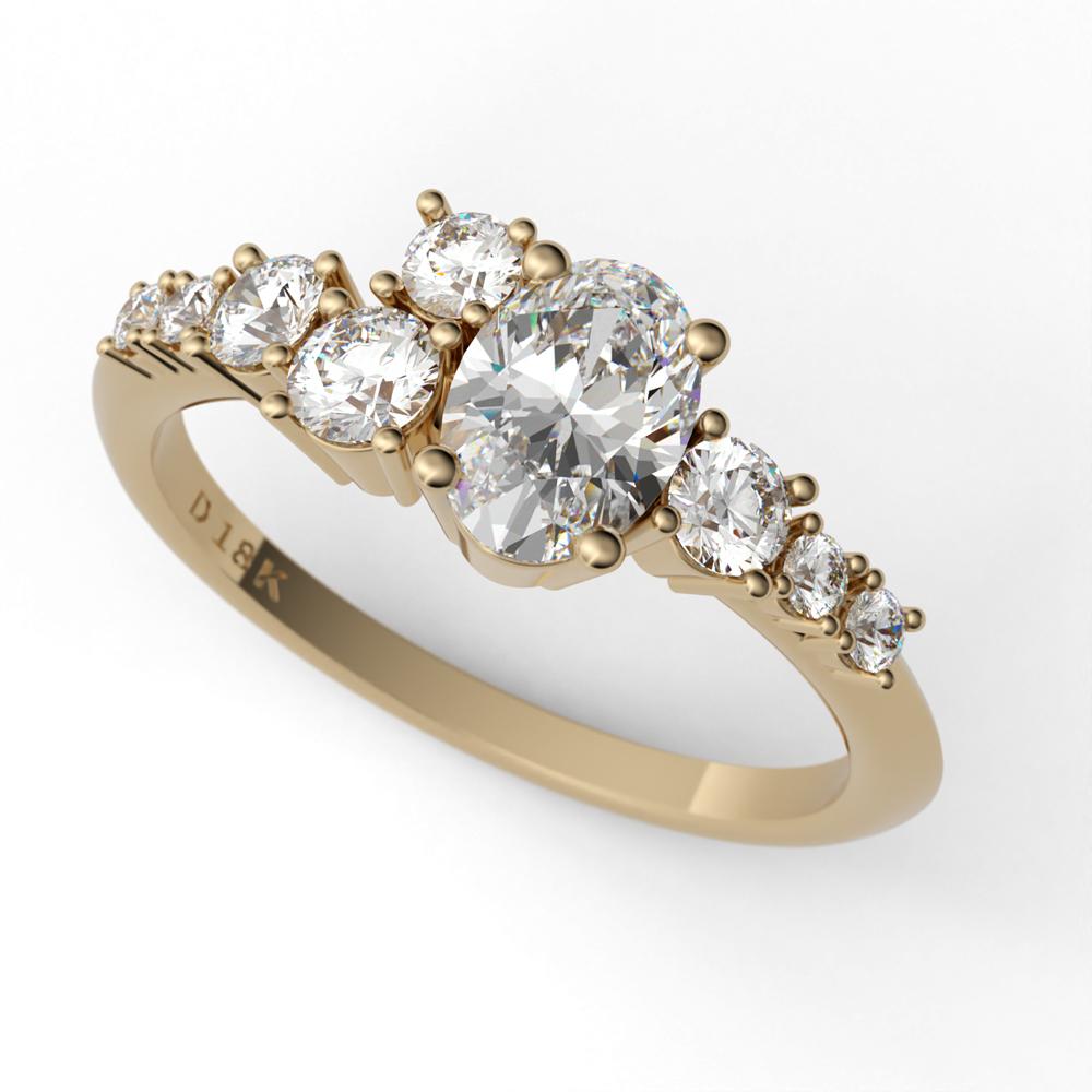 Harper Oval Random Cluster Engagement Ring - Davidson JewelsDiamond Engagement Ring