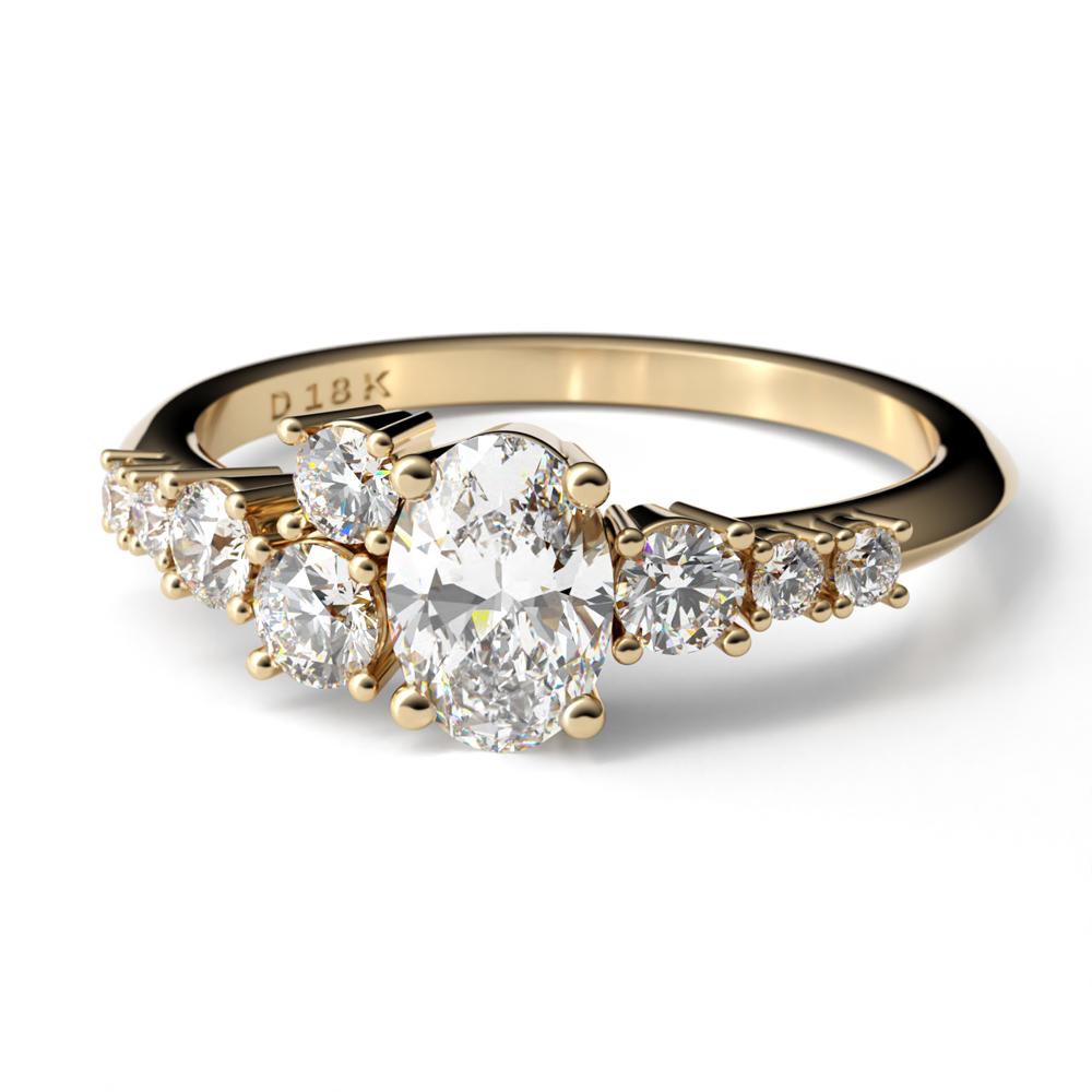 Harper Oval Random Cluster Engagement Ring - Davidson JewelsDiamond Engagement Ring