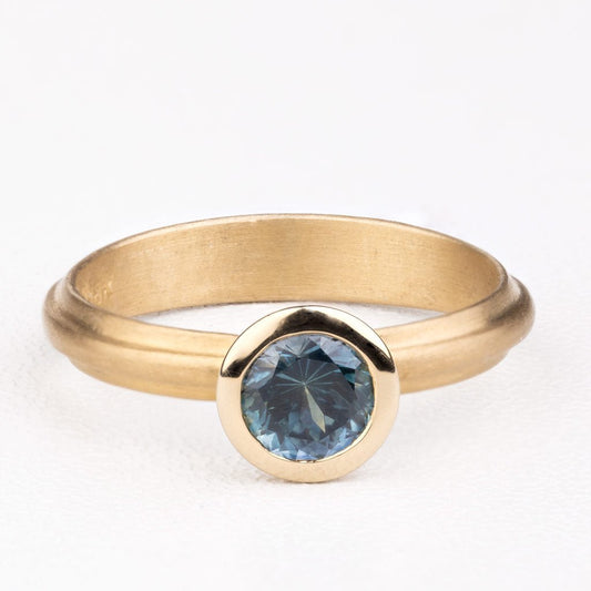 Jules Teal Colored Sapphire Ring - Davidson JewelsUnique Colored Gemstones