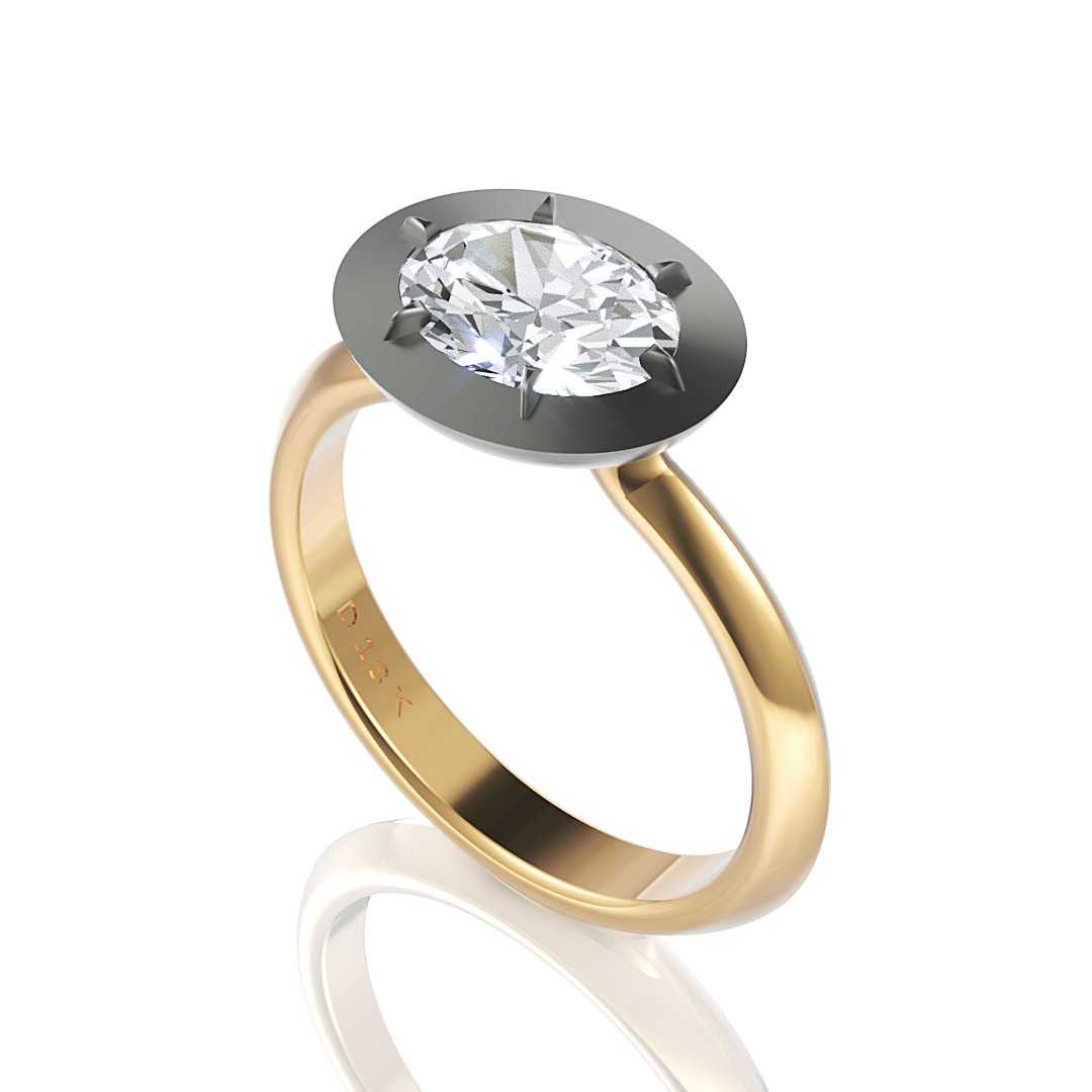 Rosalind oval cut diamond engagement ring - Davidson JewelsDiamond Engagement Ring18k yellow Oval cut diamondl