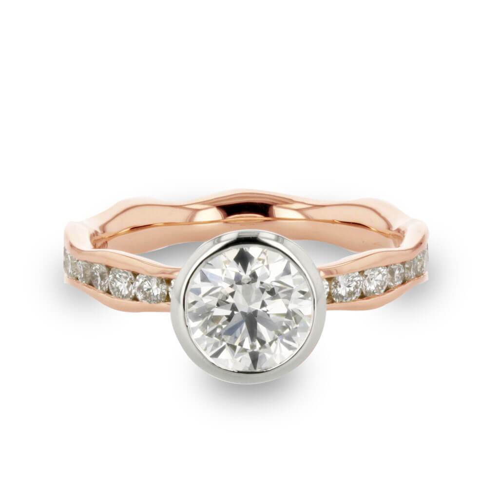 Rose Gold, Platinum and Diamond Engagement Ring - Davidson JewelsCustom Design