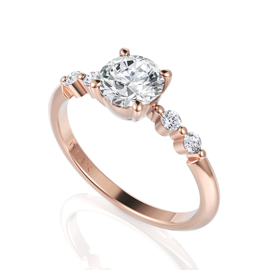Solitaire Diamond Engagement Ring - Kathleen - Davidson JewelsDiamond Engagement Ring18k yellowRound