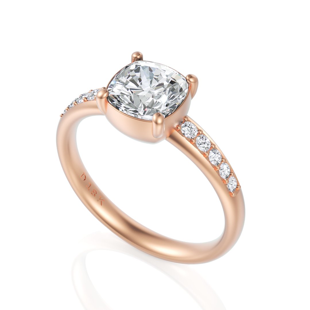 Tia Diamond Engagement Ring - Davidson JewelsDiamond Engagement RingCushion18k yellow