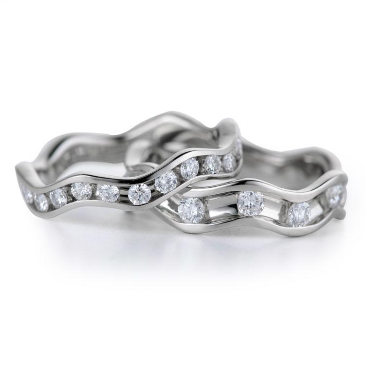 Wavy Diamond Bands - Davidson JewelsCustom Design