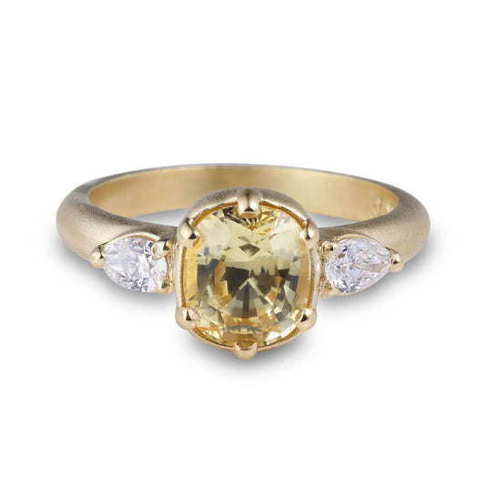 Yana- Yellow Sapphire and Diamond Ring - Davidson JewelsUnique Colored Gemstones
